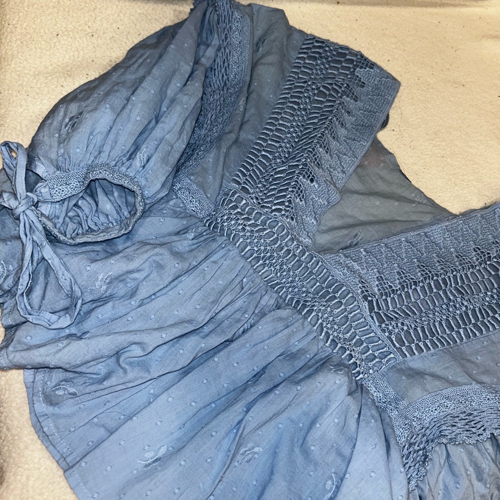 Free People Blue Blouse